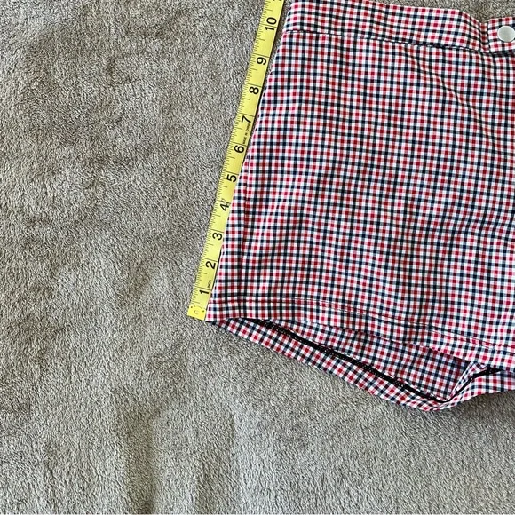 Men's Red & White Gingham Swim Trunks - Picture 5 of 5